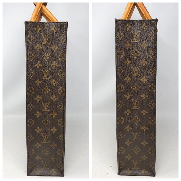 Louis Vuitton Sac Plat Monogram Canvas Leather Large Tote Bag Authentic MI0041 - Picture 8 of 12
